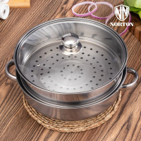 诺顿(NORTON) 2ZFK028B 凡克多用蒸汤锅B 不锈钢多层煲汤锅蒸锅带玻璃盖单个价格
