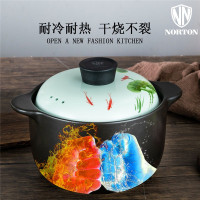 诺顿(NORTON) 3THTYS3000 荷塘月色养生陶瓷汤煲 3L陶瓷汤锅易清洗耐高温汤锅单个价格