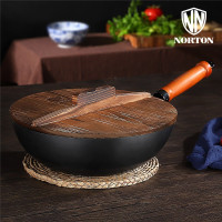 诺顿(NORTON) 1JYW030 原味养生煎炒锅 家用木柄铁锅炒菜锅单个价格