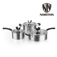 诺顿(NORTON) 4HML003 米洛经典套装 欧式加厚煲汤锅煎锅煮奶锅三件套单套价格