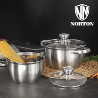 诺顿(NORTON) 4HJY003-B 家悦_全能套装B 加厚复底不锈钢汤锅奶锅煎锅厨房锅具多用套装单套价
