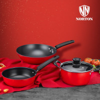 诺顿(NORTON) 4HAM003 爱慕三件套 汤锅奶锅炒锅平底不粘锅铁锅三件套单套价格