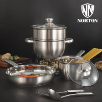 诺顿(NORTON) 4HJY006-A 家悦全能套装A 多用汤蒸锅奶锅煎锅炒菜锅不锈钢锅具五件套单套价格