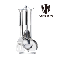 诺顿(NORTON) 5GZP007 豪华炊具7件套锅铲煎铲炒菜铲汤勺漏勺饭勺套装带挂架不锈钢加厚厨房烧菜工具 单套装
