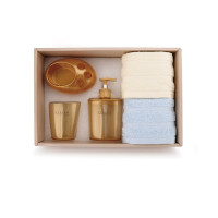 内野(UCHINO) JD51668-N 缎档风尚卫浴五件套毛巾组合 单套价格