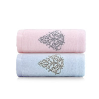 内野(UCHINO) JD21792-N 素色高低毛绣花方面巾组合 单套装