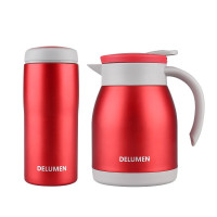 德鲁曼(DELUMEN) HB-6320卡恩杯壶套装 保温壶保温杯两件套玛瑙红
