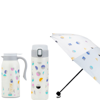 德鲁曼(DELUMEN)DBS-1003 幸福里家居套装 幸福里马克杯保温杯壶遮阳晴雨伞套装 花色