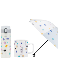 德鲁曼(DELUMEN) DBS-1004 幸福里家居套装 幸福里马克杯保温杯壶遮阳晴雨伞套装花色
