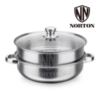 诺顿(NORTON) 2ZFK028B 蒸锅系列 凡克多用蒸汤锅B 优质不锈钢 920G 28cm 单套装