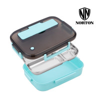 诺顿(NORTON)5GSDB1500 厨房工具系列 斯德宝便当盒 蓝色 304不锈钢+PP塑料 470G 1500ML