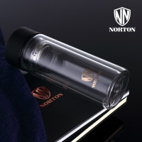 诺顿(NORTON) 5GSLF300 水立方玻璃杯 双层高硼硅玻璃 360G 300ML