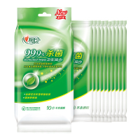 心相印(Mind Act Upon Mind) 单独包装单片杀菌湿巾 10片/包 96包/箱 单包价格