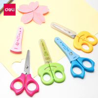 得力(deli) 6029学生剪刀卡通动画手工剪刀带护套剪刀混色121mm 12把/包 单包价格