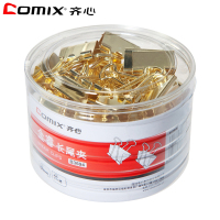 齐心(COMIX) B3694 金色长尾票夹 4号 48只/筒 金色 单筒价格