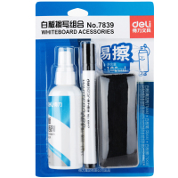 得力(deli) 7839 白板擦写组合 清洁剂 组合套装 1个白板擦+2支白板笔+1瓶白板清洁剂 1套价格