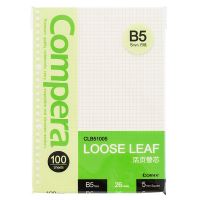 齐心(COMIX) CLB51005 26孔活页替芯 B5 100张 5*5方格 10本/包 单包价格