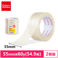 齐心(COMIX) JT5506-2 透明封箱胶带 55mm*60Y 2卷/筒 透明 单筒价格