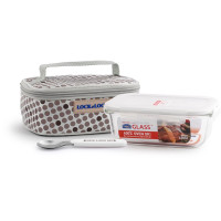 乐扣乐扣(Lock&Lock) LLG906FU 耐热玻璃保鲜盒提袋组合长方形提袋+长方形保鲜盒+餐匙 单套装