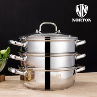 诺顿(诺顿(NORTON) 2ZKEM028 蒸锅系列 科尔马多用蒸火锅 奥氏体不锈钢 2470G 28cm 1套价格