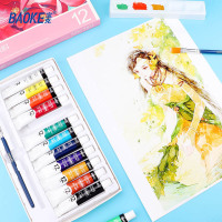 宝克(baoke) WP802#12色 水粉画颜料画画美术专用 水粉画学生儿童入门级绘画套装 12支/套 单套价