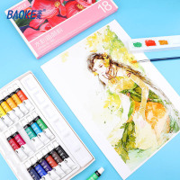 宝克(baoke) WP804#18色 水粉画颜料画画美术专用 水粉画学生儿童入门级绘画套装 18支/套 单套价