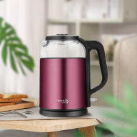 乐扣乐扣(Lock&Lock)EJK1447PIK/EJK1447GRY电热水壶高硼硅玻璃电热水壶1.8L 黑色粉色可选