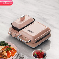 摩飞电器(MORPHY RICHARDS) MR9086 早餐机多功能轻食机家用三明治煎烤机电饼铛面包机华夫饼机 落樱粉