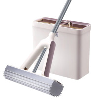 大卫 M5胶棉拖 海绵 吸水拖把拖布 家用懒人免手洗一拖对折式挤水胶棉拖头拖地桶 单个价格 海绵拖把