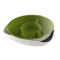 茶花(CHAHUA)多功能果盘 梅勒迪多功能干果盘透明客厅水果盘新年零食盘 透明绿 单个 装