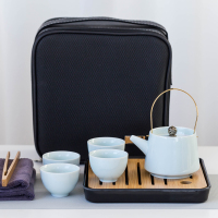 大润窑(DA RUN YAO) DRY017 相约旅行-影青 茶壶160ml 茶杯40ml*4 茶盘 单套装