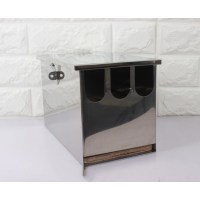 中锐智采 加厚304不锈钢刀箱刀架厨房置物架三格四格五格日式刀盒刀座带盖