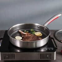 康巴赫(KBH) 抗菌不锈钢煎锅不粘平底锅单面蜂窝煎盘 26cm 电磁炉燃气灶通用