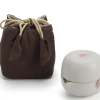 万仟堂(EDENUS) 快客杯水杯清新森系茶具 一壶一杯 旅行茶具套装 便携功夫茶具 女性茶具 梅花客 单套装