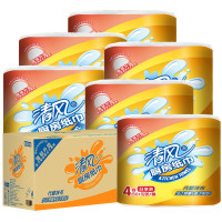 清风 厨房纸巾卷纸1提4卷吸油吸水强韧擦油用纸油渍 6提(整箱24卷)