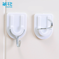 茶花(CHAHUA) 2909 厨房挂钩贴 免钉浴室门后挂钩排挂衣架 免打孔无痕卫生间衣服毛巾挂钩强力粘钩 2只装