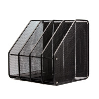 考尔德(KAOERDE) 8066 桌面收纳 金属铁网四联文件栏文件筐文件框文件架资料架子