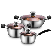 奥丁(adneny) OD-00606 宜家系列 韩式套装锅 16cm奶锅+18cm汤锅+24cm火锅 单套价