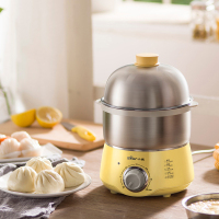 小熊(Bear)ZDQ-A14X2 煮蛋器 家用双层不锈钢定时防干烧电蒸锅自动断电迷你蒸蛋器