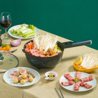 山水(SANSUI) SCG-C301A 多功能电炒锅 电火锅家用电热锅3L一体电炒菜锅不粘锅 3L 军绿色