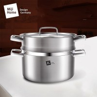 米技 MH-SS24-AC-TZ Miji 米技 银河系列24CM双耳汤锅带蒸格套