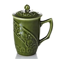 乾唐軒 活瓷杯石榴高杯茶杯 杯子水杯陶瓷杯活瓷杯450ml