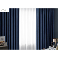 水星家纺双面遮光窗帘隔热隔音防晒不透光遮光窗帘