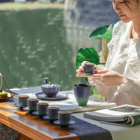 万仟堂(EDENUS) 陶瓷高档茶具套装 夏荷成套