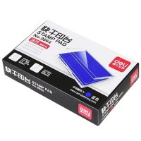 得力(deli) 快干秒干印台 财务专用印油红色方形大号印台 9864