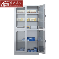 DXBG文件柜不锈钢柜子储物柜资料柜档案柜带锁文件柜304上下玻文件柜常规款
