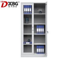 DXBG钢制文件柜资料柜档案柜财务凭证柜带锁储物柜铁皮柜书柜通玻对开门文件柜常规款