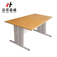 汉诺鑫威图书室阅览桌工作桌2000*1000mm橘黄色台面(不含椅)常规款