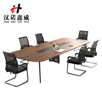 汉诺鑫威会议桌工作桌培训桌小型洽谈桌椅组合长2.4米桌+8把椅常规款