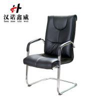 汉诺鑫威会议椅简约会客皮椅弓形椅子真皮黑色1